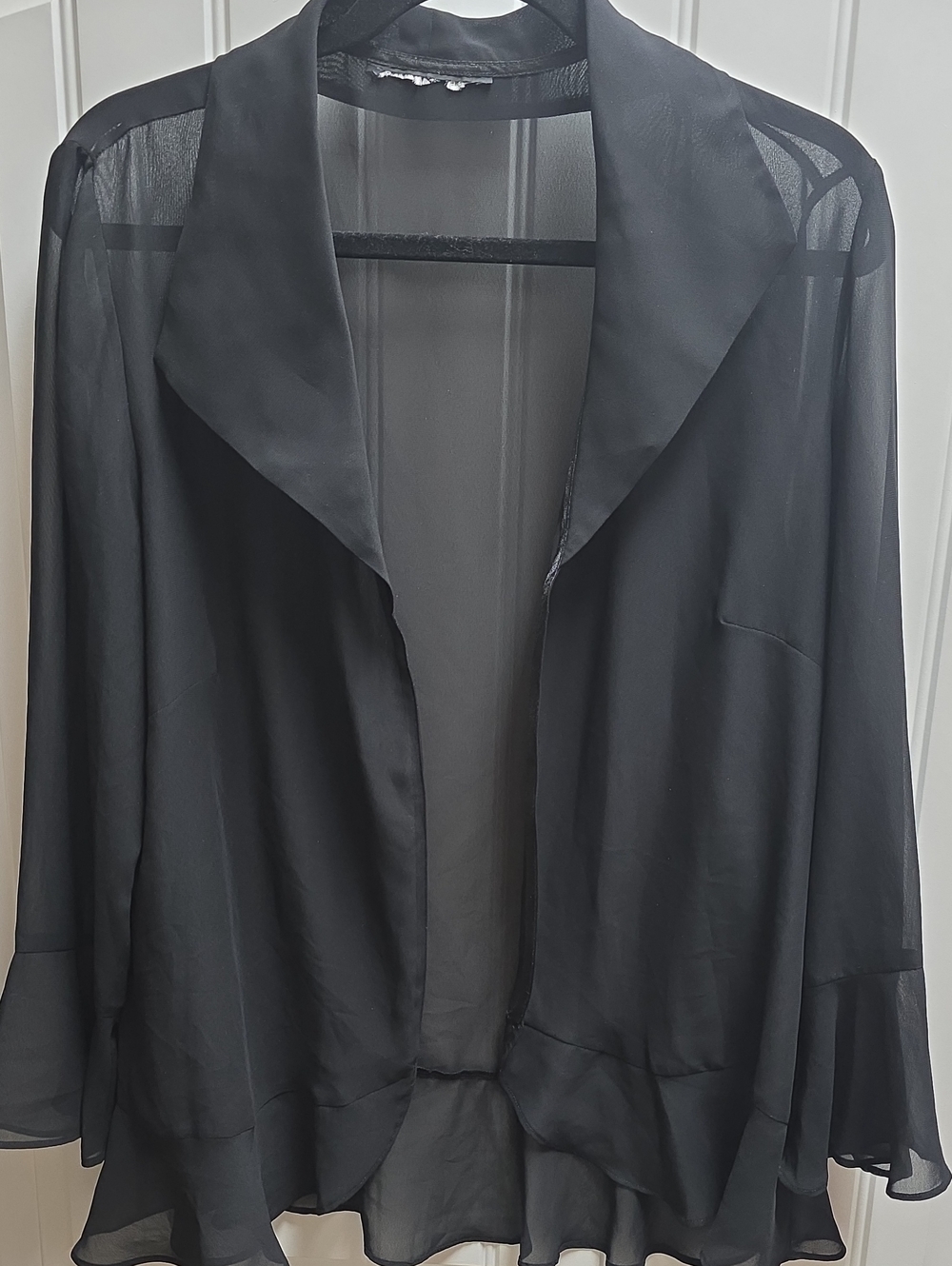 Sheer Black Open Front Jacket